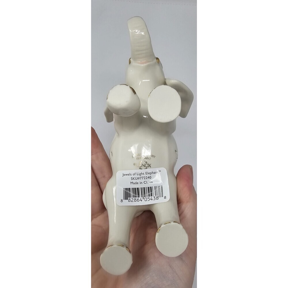 Lenox Jewels of Light Elephant Pierced Ivory Fine China Sculpture 24k Gold NEW - Picture 6 of 10